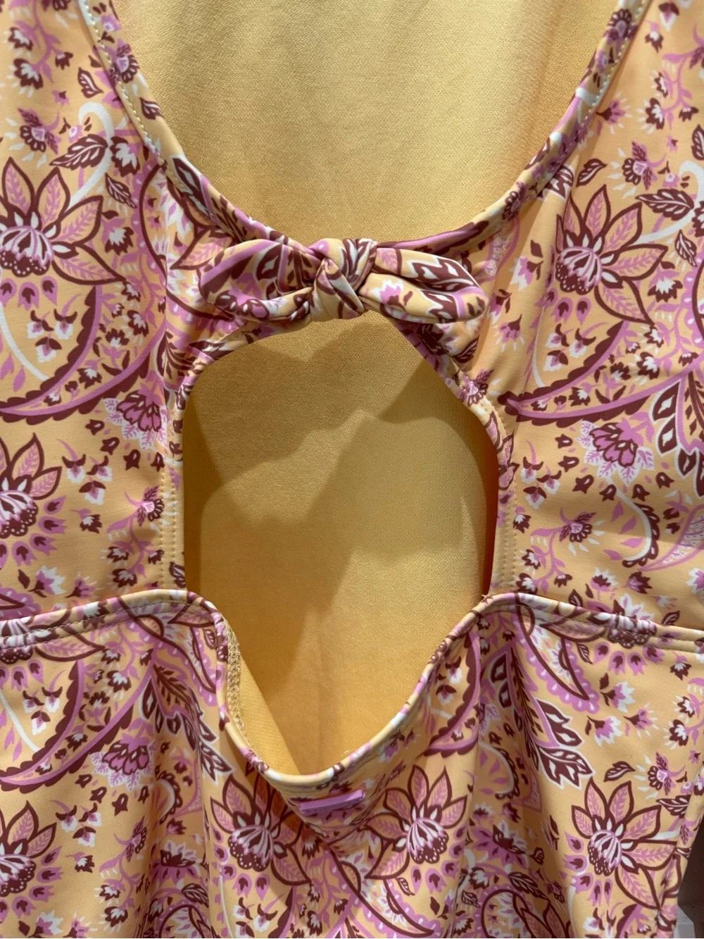 Roxy Girls Yellow Swimsuit with Pink Floral Trim